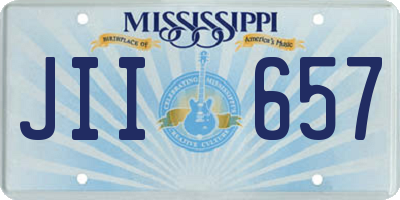 MS license plate JII657