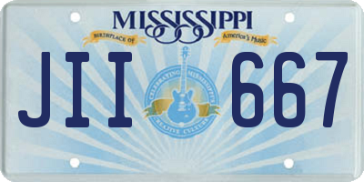 MS license plate JII667