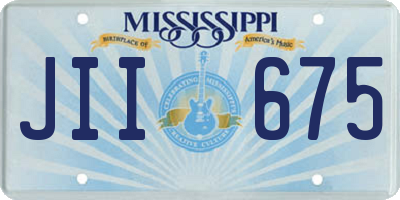 MS license plate JII675