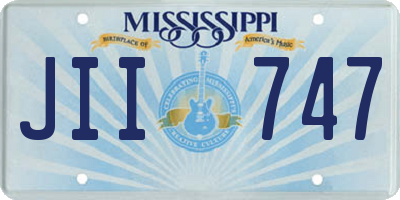 MS license plate JII747