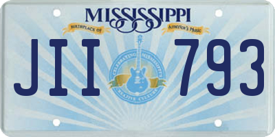 MS license plate JII793