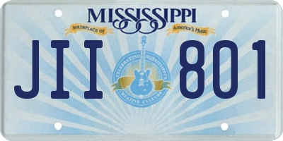MS license plate JII801