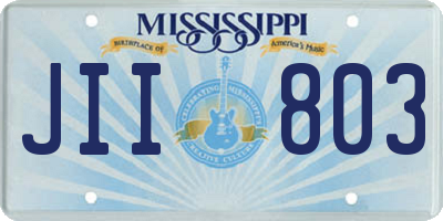 MS license plate JII803