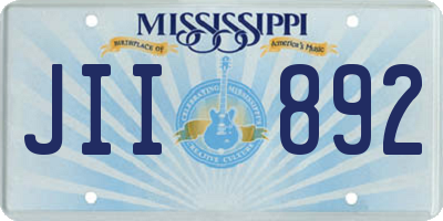 MS license plate JII892