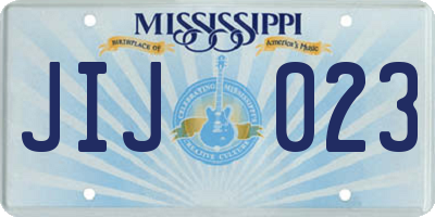 MS license plate JIJ023