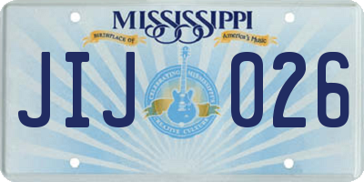 MS license plate JIJ026