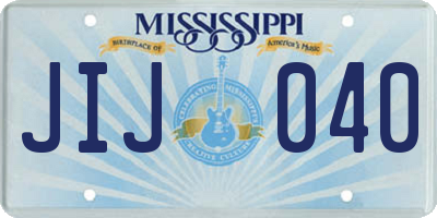 MS license plate JIJ040