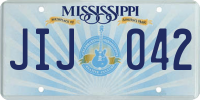 MS license plate JIJ042
