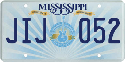 MS license plate JIJ052