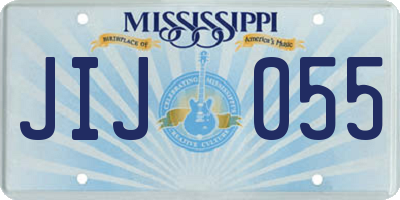 MS license plate JIJ055