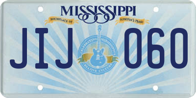 MS license plate JIJ060