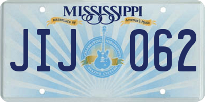 MS license plate JIJ062