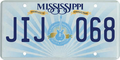 MS license plate JIJ068