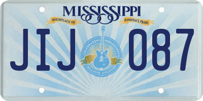 MS license plate JIJ087