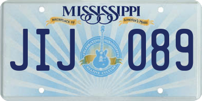 MS license plate JIJ089