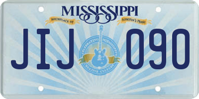 MS license plate JIJ090