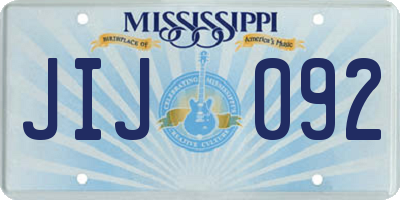 MS license plate JIJ092