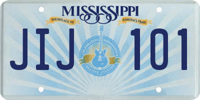 MS license plate JIJ101
