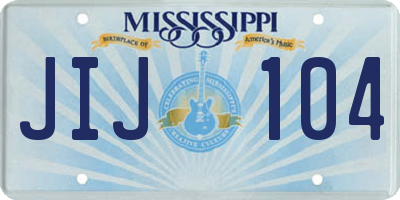 MS license plate JIJ104