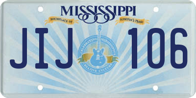 MS license plate JIJ106