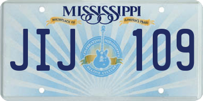 MS license plate JIJ109