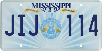 MS license plate JIJ114