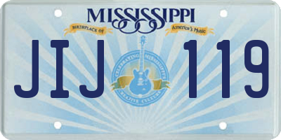 MS license plate JIJ119