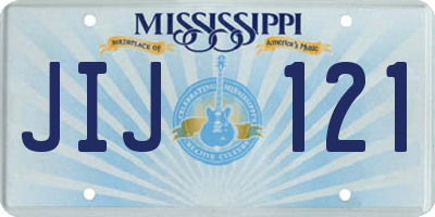 MS license plate JIJ121
