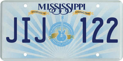 MS license plate JIJ122