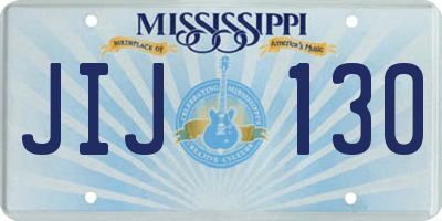 MS license plate JIJ130