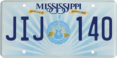 MS license plate JIJ140