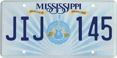 MS license plate JIJ145
