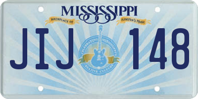 MS license plate JIJ148
