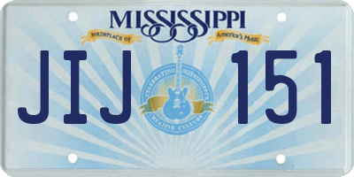 MS license plate JIJ151