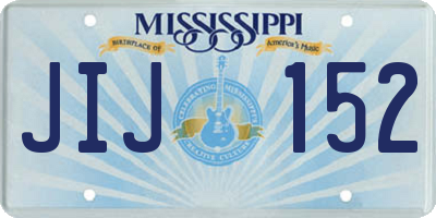 MS license plate JIJ152
