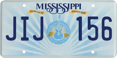 MS license plate JIJ156