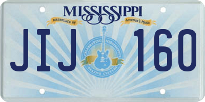 MS license plate JIJ160