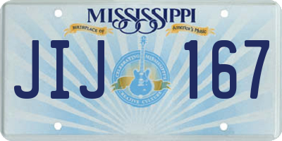 MS license plate JIJ167