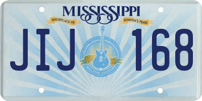 MS license plate JIJ168