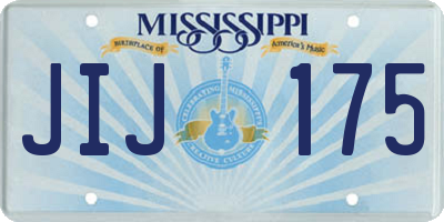 MS license plate JIJ175