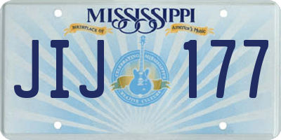 MS license plate JIJ177