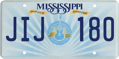 MS license plate JIJ180