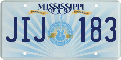 MS license plate JIJ183