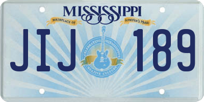 MS license plate JIJ189