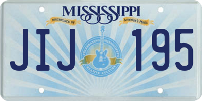 MS license plate JIJ195