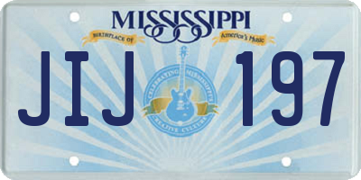 MS license plate JIJ197