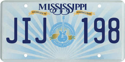 MS license plate JIJ198