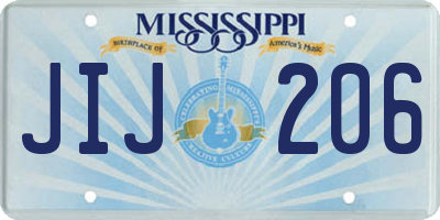 MS license plate JIJ206