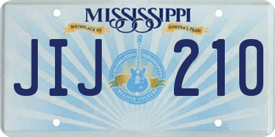 MS license plate JIJ210