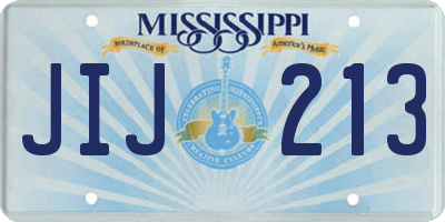 MS license plate JIJ213
